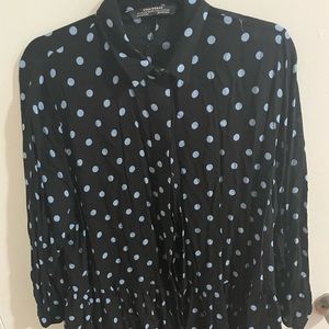 Zara Polka Dot Peplum Blouse